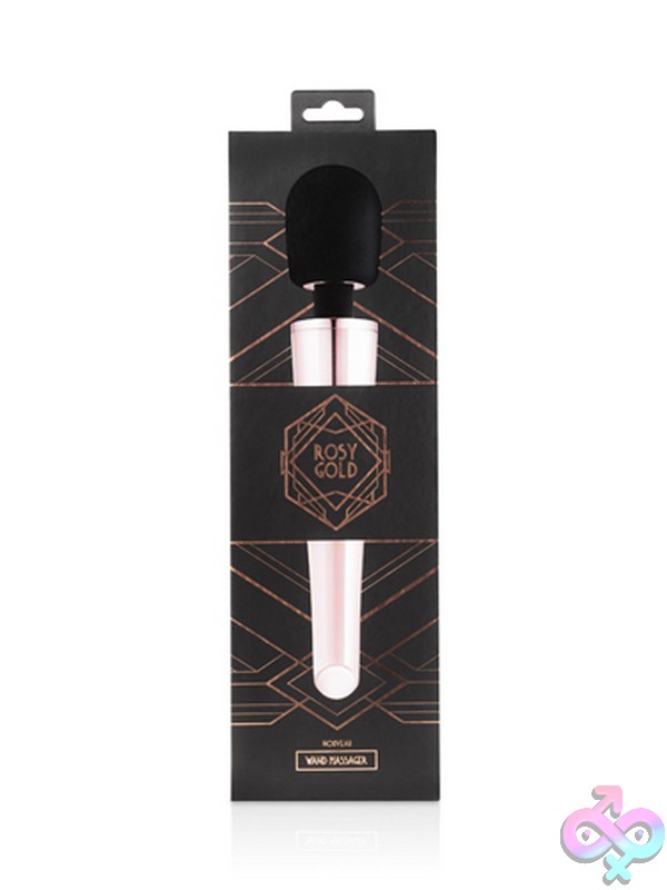 Discreet-Toys-Rosy-Gold-Nouveau-Wand-Nu-Rg001 Flexible Pink Rechargeable Wand Vibrator By Rosy Gold