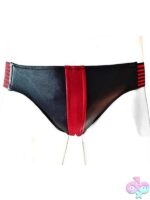 Red sheepskin leather jockstrap with elasticated waistband by Rouge Garments