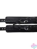 Rouge Leather Ankle Cuffs Black With Black Hardware - Image 2