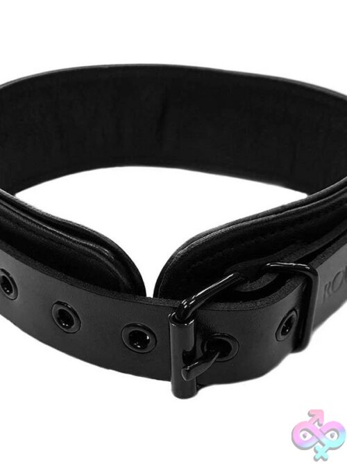 Rouge Leather Black Collar With Black Hardware - Image 2