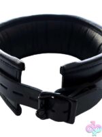 Rouge Leather Black Padded Collar With Black Hardware - Image 2