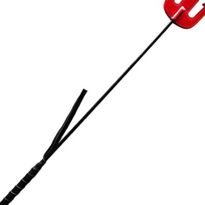 Red genuine leather Devil's Riding Crop with fiberglass shaft by Rouge Garments