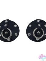 Rouge Leather Studded Nipple Covers Black - Image 2