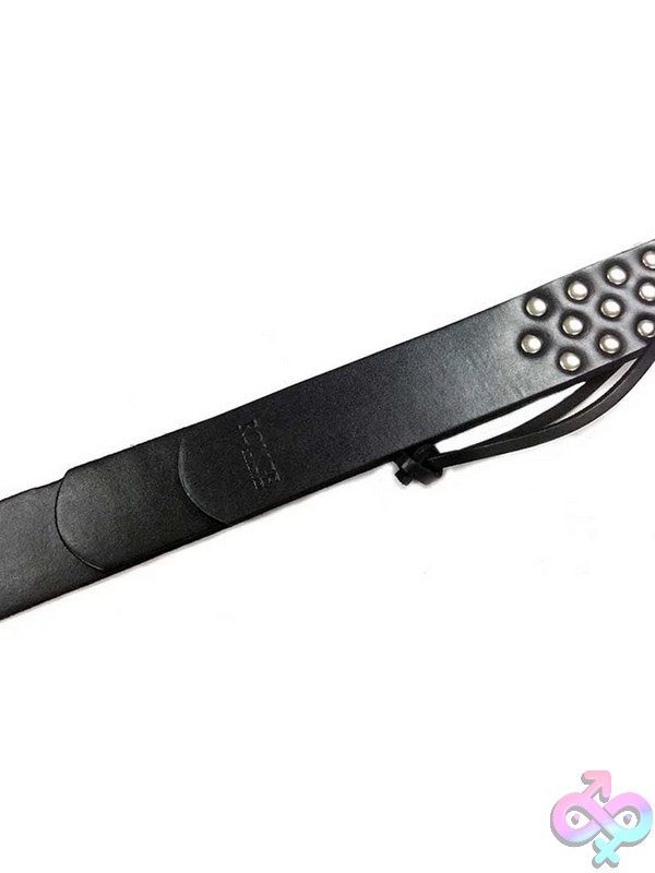 Discreet-Toys-Rouge-Leather-Three-Strap-Paddle-Black-Nu-Rsp1104-Bk Three Strap Black Leather Spanking Paddle By Rouge Garments
