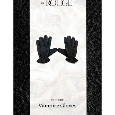 Black leather vampire gloves with spike clusters by Rouge Garments