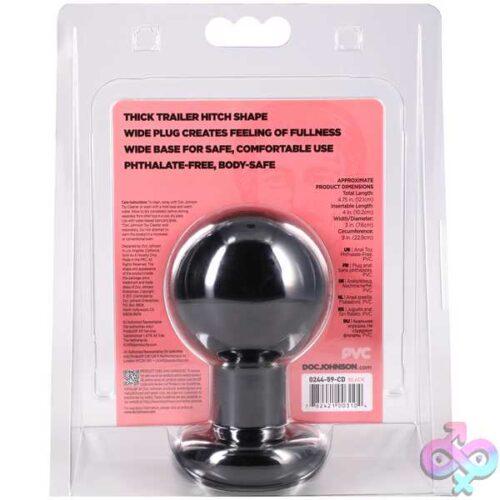 Round Butt Plug Large - Black - Image 2