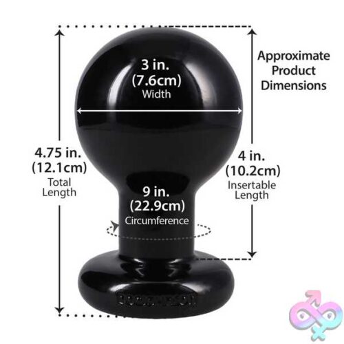 Round Butt Plug Large - Black - Image 4