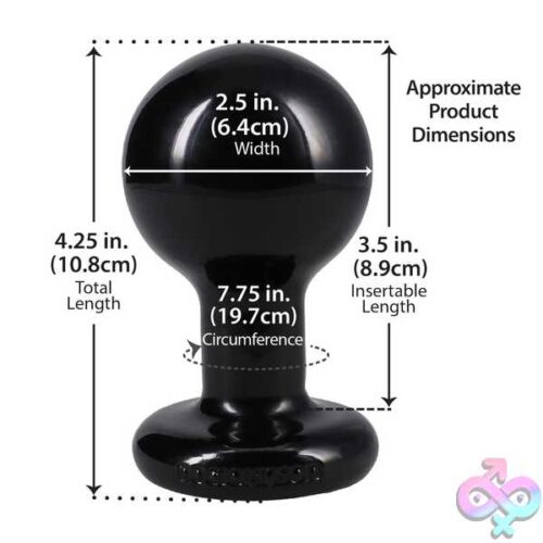 Round Butt Plug Medium - Black - Image 4