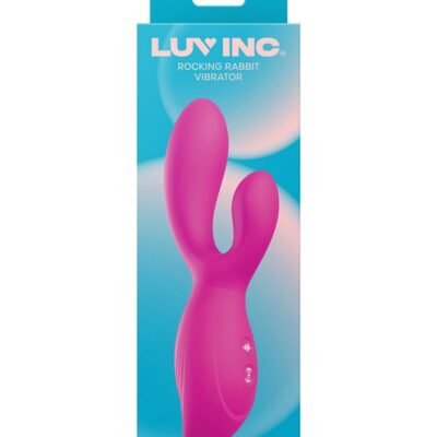 Pink rocking rabbit vibrator in premium silicone by Luv Inc