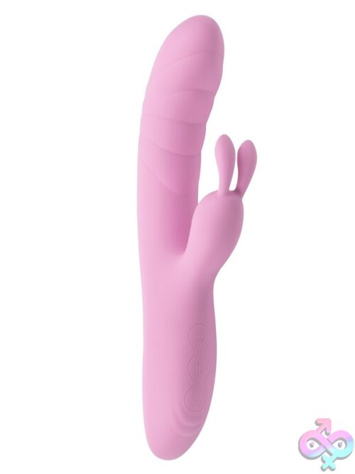 Rub Me Right Thrusting Rabbit Vibrator – Pink - Image 2