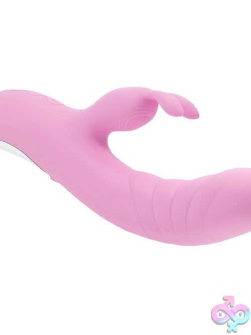 Rub Me Right Thrusting Rabbit Vibrator – Pink - Image 3