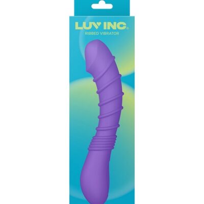 Ribbed purple silicone G-spot vibrating wand by Luv Inc