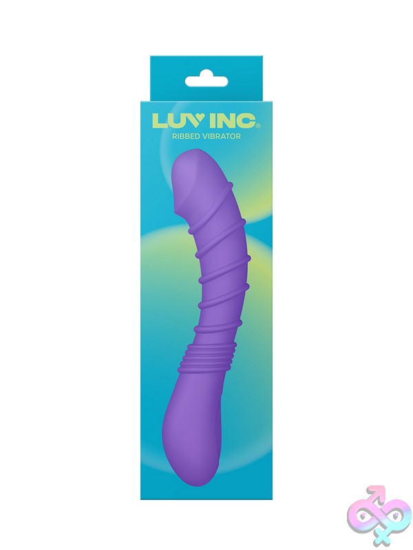 Discreet-Toys-Rv21-Ribbed-Vibrator-Purple-Nu-Ll-7228-02 Ribbed Purple Silicone G-Spot Vibrating Wand By Luv Inc