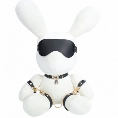 Large white velvet rabbit bondage plush novelty toy by Shots Toys