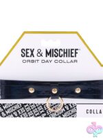 Adjustable rainbow pearlescent faux leather day collar with gold buckle and rivets by Sportsheets