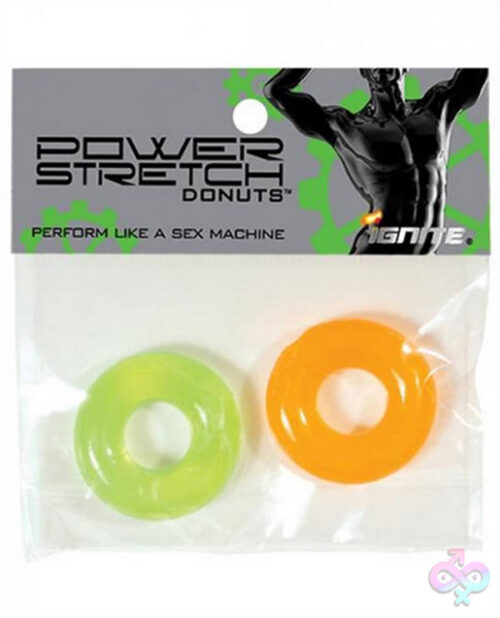 SI Novelties Sex Toys - Power Stretch Donuts - 2 Pack - Orange and Green