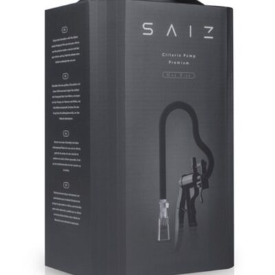 Black clitoris pump with transparent cup and grip handle by Saiz