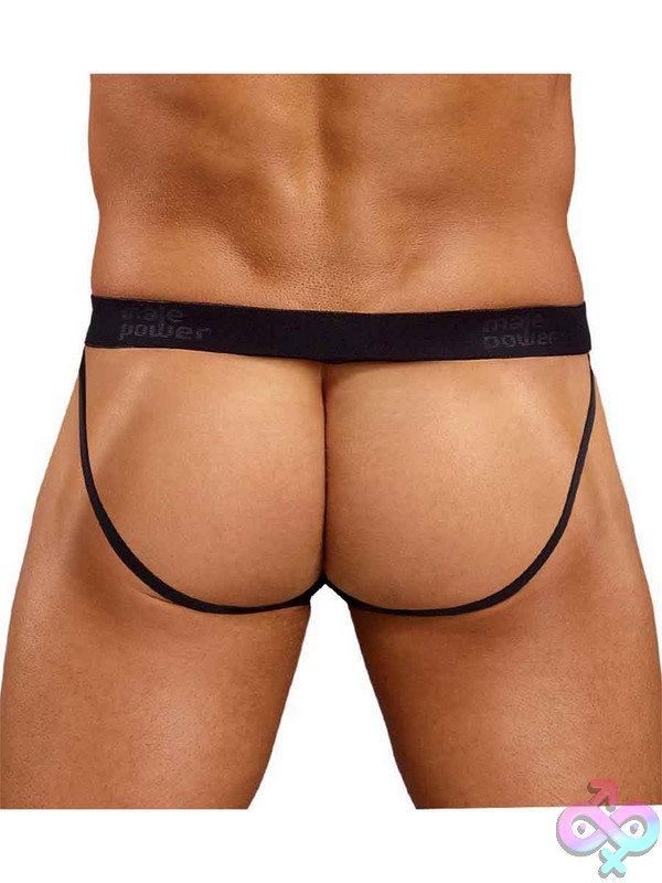 Discreet-Toys-Satin-Spandex-Jock-Black-L-Xl-Nu-390076Bklx-1 Satin Spandex Jock By Male Power - Image 1