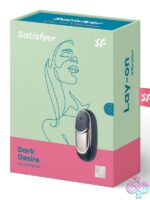 Satisfyer Dark Desire black lay-on vibrator with grooved surface by Satisfyer