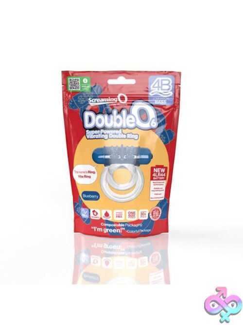 Screaming O 4B - Double O Super Powered Vibrating Double Ring - Blueberry - Image 4