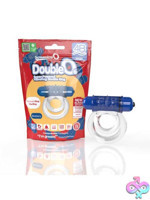 Screaming O 4B - Double O Super Powered Vibrating Double Ring - Blueberry - Image 5