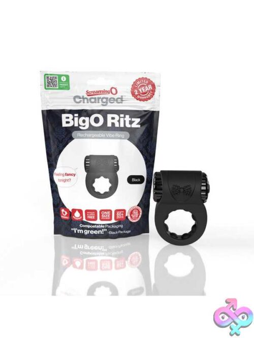 Screaming O - Big O Ritz Rechargeable Vibe Ring - Black - Image 5