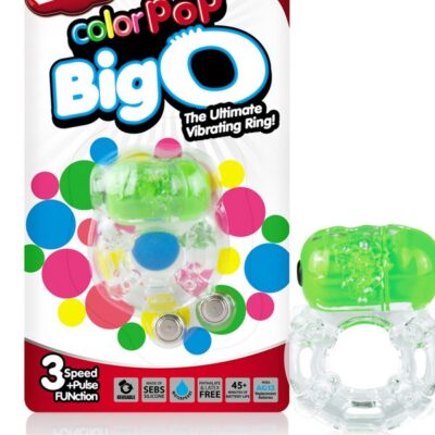 Green stretchy vibrating couples ring with pulse motor by Screaming O
