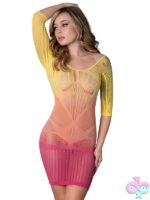 Seamless Half Sleeve Mini Dress in Sunset Ombre - Image 2