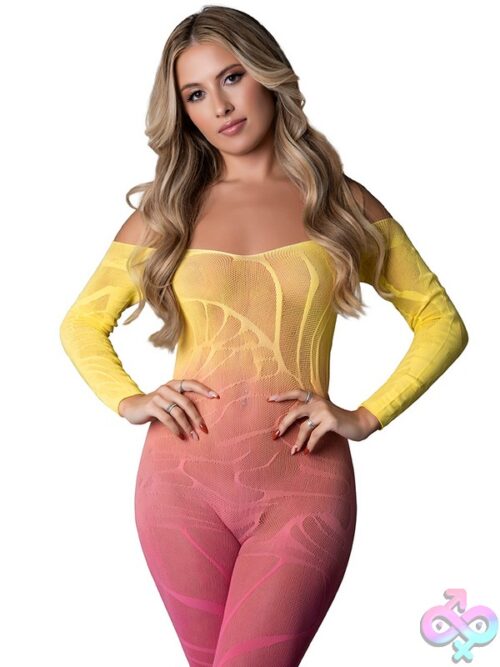 Seamless Long Sleeve Body Stocking Ombre Sunset - Image 2