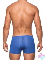 Seamless Sleek Low-Rise Mini Short with Sheer Pouch – Blue, Medium - Image 2