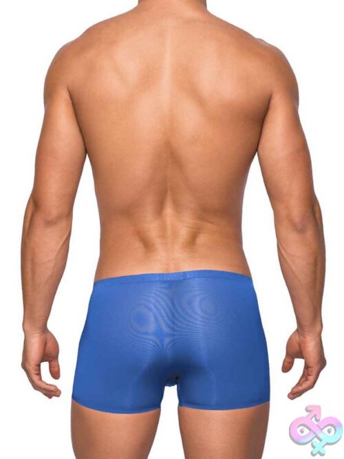 Seamless Sleek Low-Rise Mini Short With Sheer Pouch – Blue, Medium - Image 2