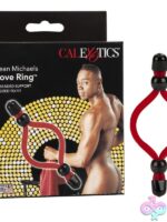 Adjustable red latex love ring with toggle beads by California Exotic Novelties