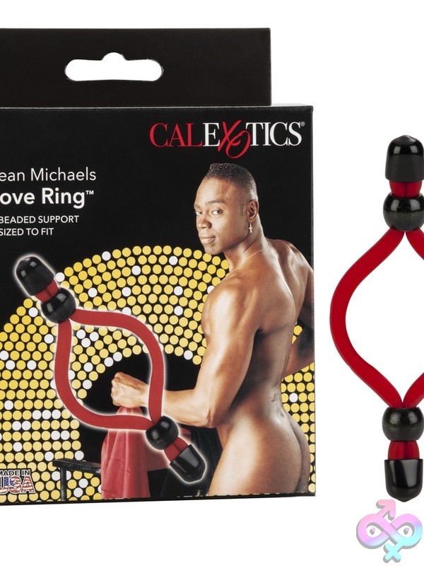 Discreet-Toys-Sean-Michaels-Love-Ring-Red-Nu-Se-1410-11-3 Adjustable Red Latex Love Ring With Toggle Beads By California Exotic Novelties