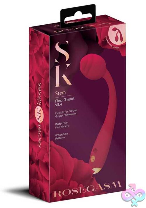 Secret Kisses Rosegasm Long Stem Flexi G-Spot Vibe Rose - Red - Image 2