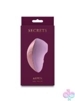 Secrets Aspen compact air pulse clitoral stimulator in lavender silicone with metallic ABS accents by Ns Novelties