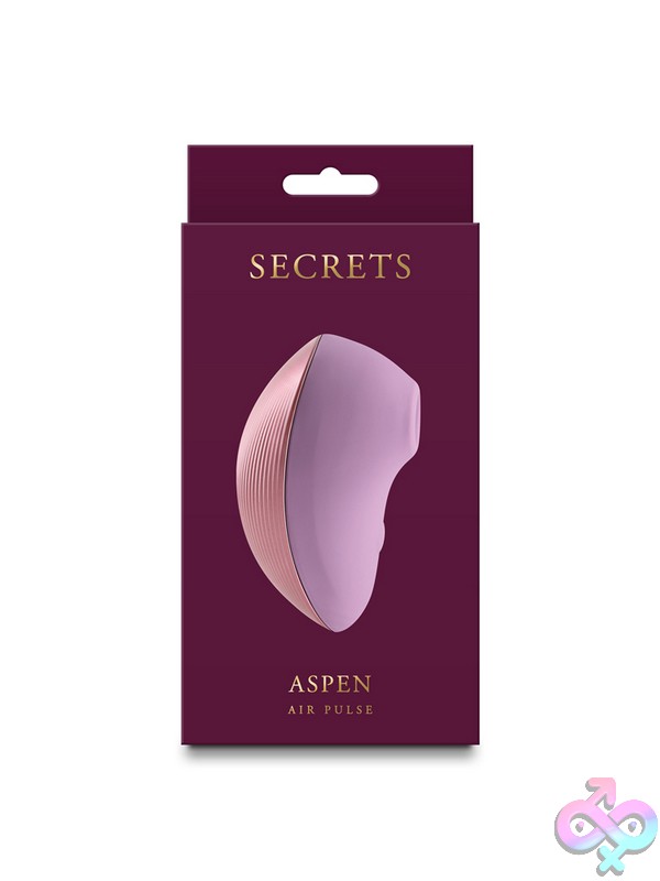 Discreet-Toys-Secrets-Aspen-Lavender-Nu-Nsn-0240-65 Secrets Aspen Compact Air Pulse Clitoral Stimulator In Lavender Silicone With Metallic Abs Accents By Ns Novelties