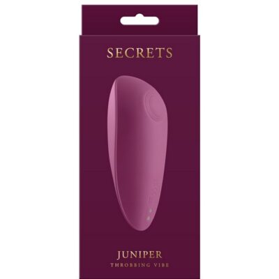 Juniper throbbing flat vibrator in purple by Ns Novelties shown on neutral background