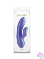 Flexible textured rabbit vibrator in metallic purple by Ns Novelties