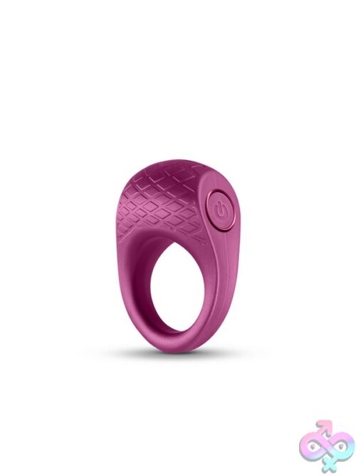 Seduction Levi Vibrating Cock Ring – Metallic Burgundy - Image 2