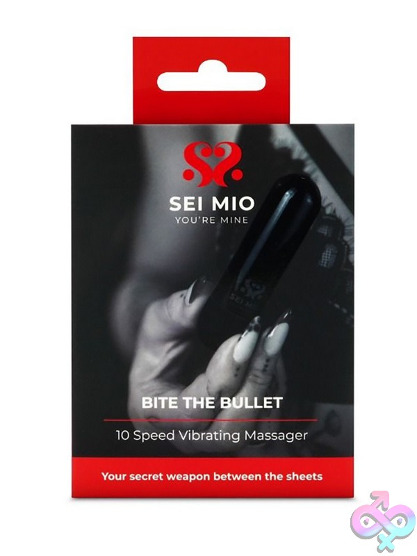 Discreet-Toys-Sei-Mio-Bite-The-Bullet-Multi-Speed-Vibrating-Massager-Nu-Sm-063 Sleek Black Multi-Speed Bullet Vibrating Massager In Silicone By Sei Mio