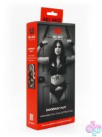 Black adjustable over-door padded wrist cuff restraints by Sei Mio
