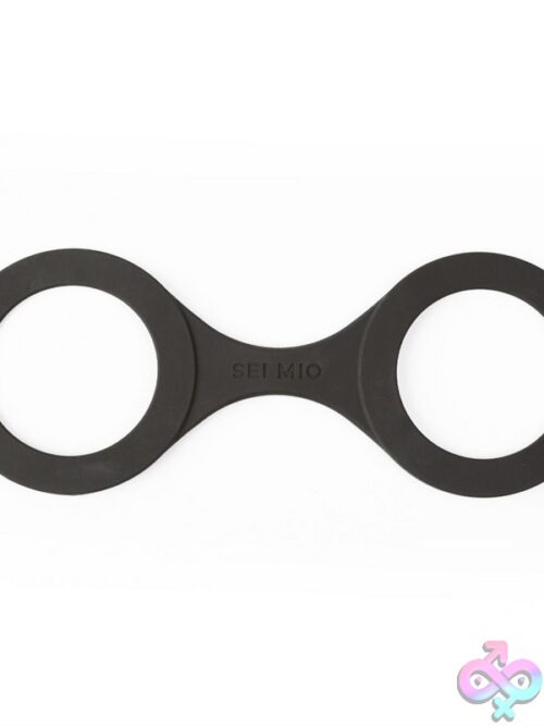 Sei Mio Handi-Cuffs Large Silicone Restraints – Black - Image 2