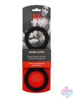 Large black velvet-smooth silicone slip-on restraint cuffs by Sei Mio