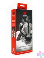Adjustable black neck and wrist restraint kit with padded cuffs by Sei Mio