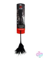 Dual-ended black faux-leather crop and feather tickler by Sei Mio