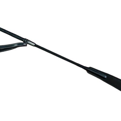 Sleek black commanding crop with firm flexible tip by Sei Mio