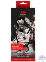 Black ribbon ties, blindfold, and feather tickler sensory play kit by Sei Mio