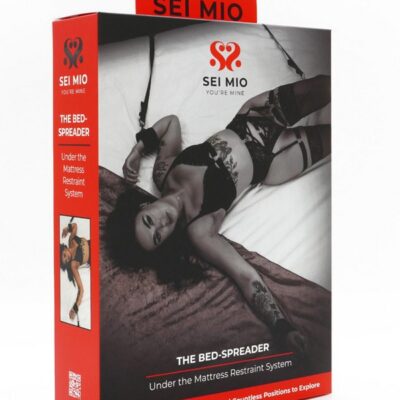 Sei Mio Bed-Spreader 4-way adjustable restraint system with padded cuffs in black by Sei Mio