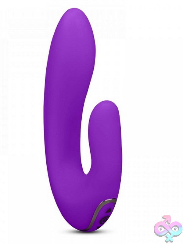 Discreet-Toys-Selfie-Flame-Violet-Nu-Sit-013V Curved Purple Silicone Rabbit-Style Vibrator With Dual Motors By Selfie Intimate Toys