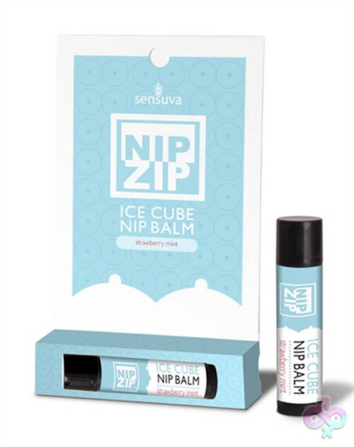 Sensuva Sex Toys - Nip Zip Ice Cube Nip Balm - Strawberry Mint - Tube Carded
